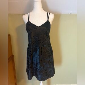 Vintage Y2K Jasmine Rose Velvet Black Mini Dress